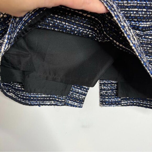 J Crew Factory Womens Size 4 Black Blue Tweed Pencil Skirt Preppy Career Wool - Picture 4 of 12